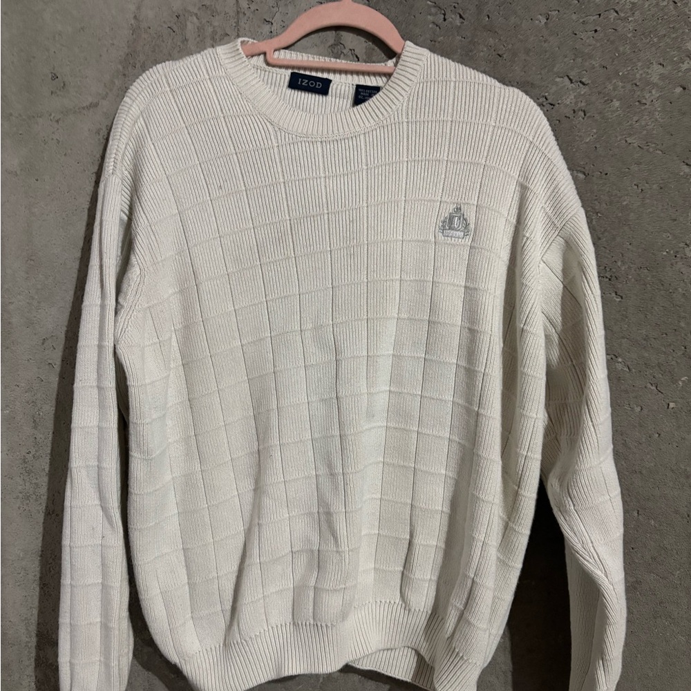 IZOD Men's Cream Crewneck Sweater